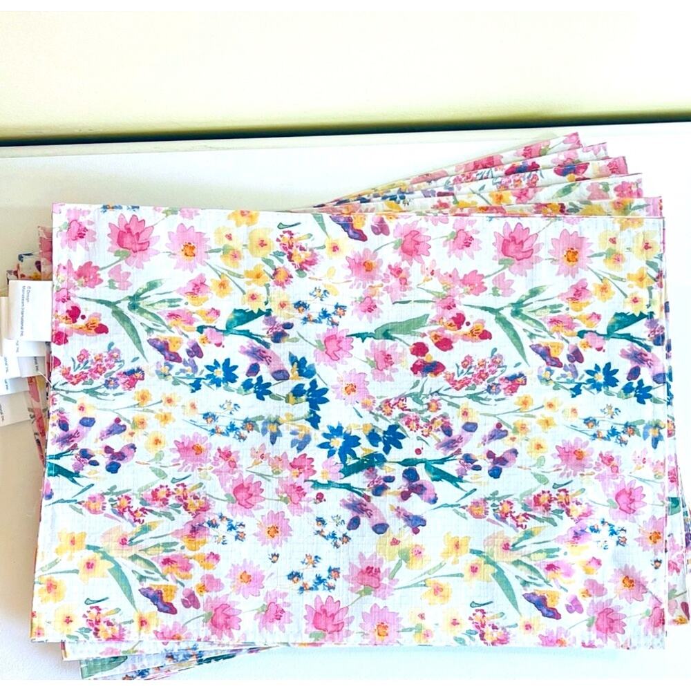 Placemats 6 Mainstream Flowers Spring Summer Table Decor Tableware